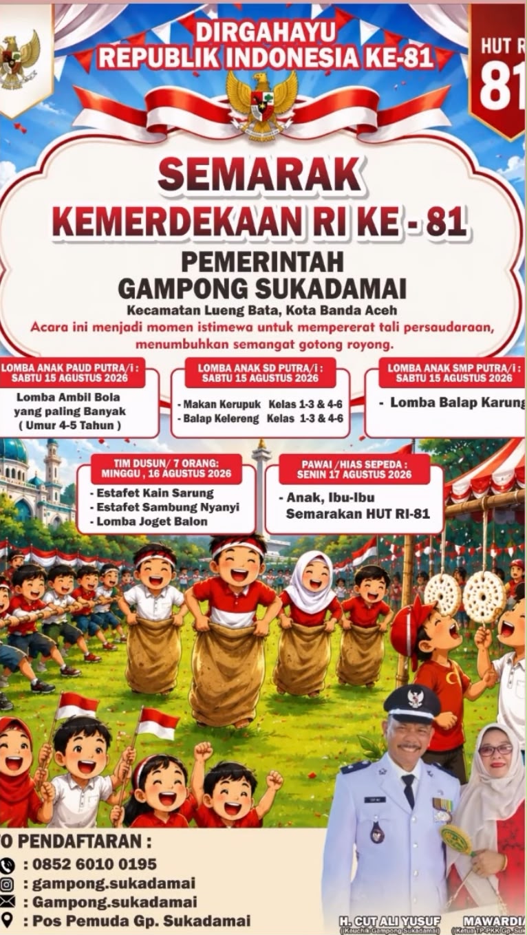 Warga Lueng Bata Dilibatkan dalam Perlombaan Meriahkan HUT RI ke-81
